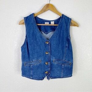 Levis Medium Wash Blue Button Up Amore Denim Vest
